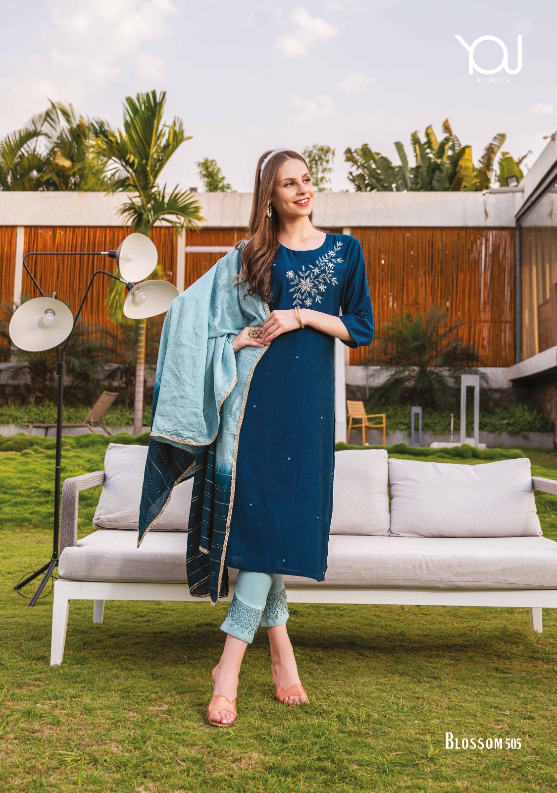 Rayon Hand Work Kurti - Fancy Rayon, L Xl Xxl | 3-4th Sleeve, Heavy Lace Dupatta, Breathable, Washable, Non-toxic, Perfect For All Seasons