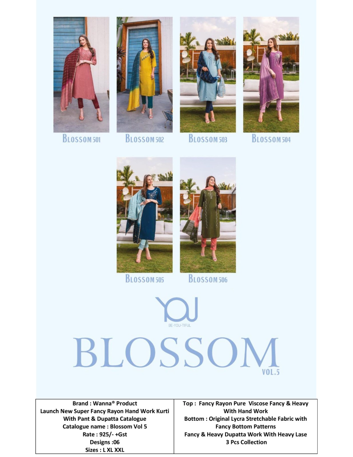 Rayon Hand Work Kurti - Fancy Rayon, L Xl Xxl | 3-4th Sleeve, Heavy Lace Dupatta, Breathable, Washable, Non-toxic, Perfect For All Seasons