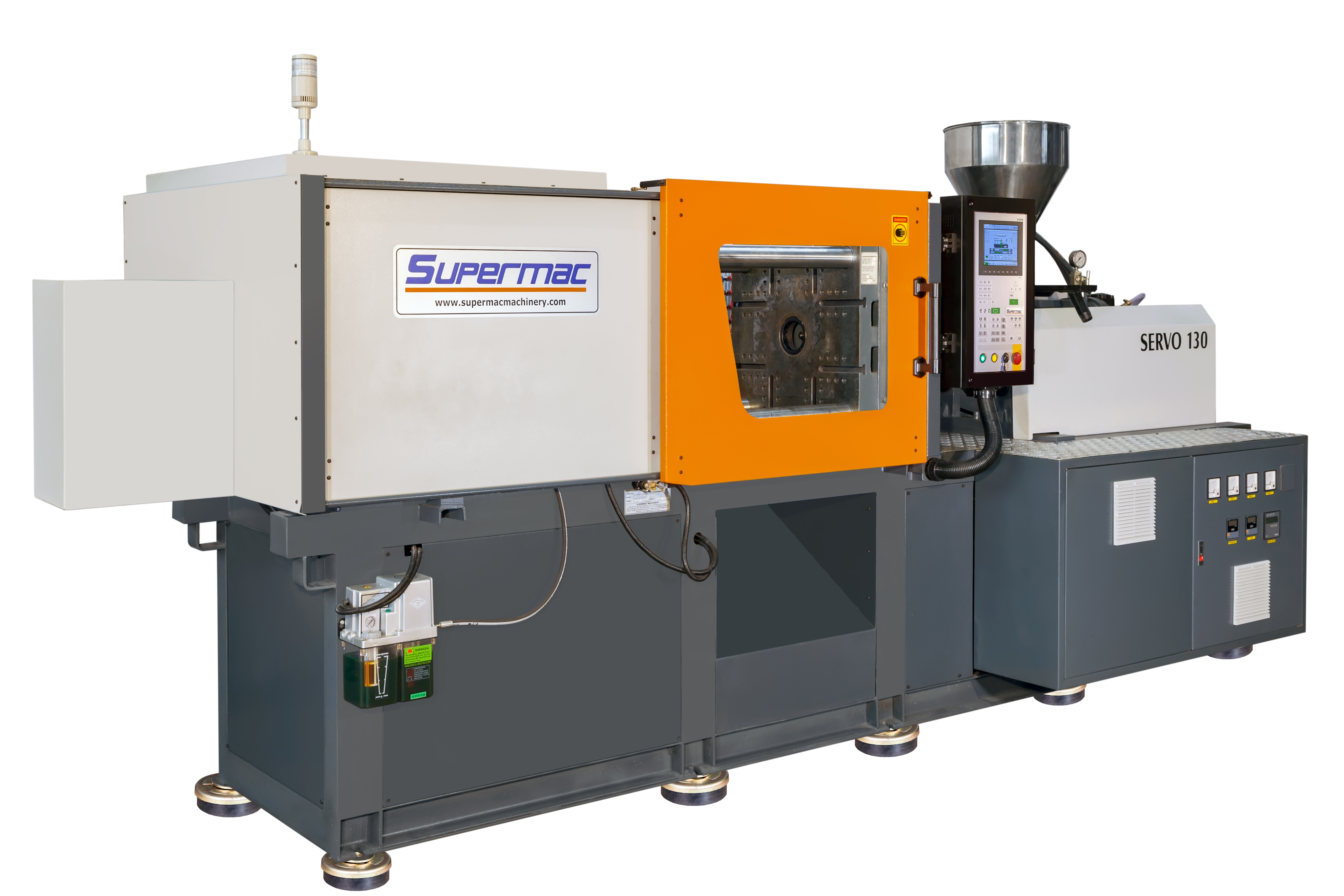 Smt 130 Toggle Clamping Injection Moulding Machine - Hdpe, Pmma, Pe, Pp, Ps , 15x3x5.5 Ft, 1300 Kn Clamping Force, 380 Kn Ejector Force, Plc Control System, 1950 Bar Injection Pressure, 300 Ltr Oil Capacity, 1-year Warranty