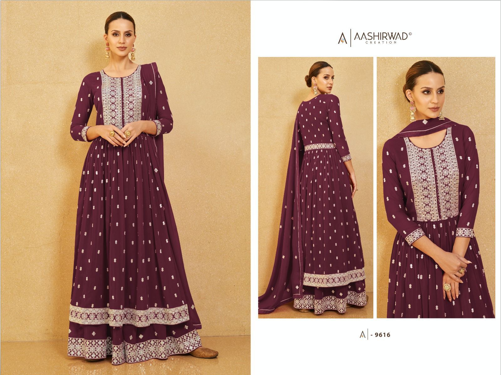 Sharara Suit - Real Georgette, Free Size, Embroidered Design | Breathable, Cool Pass, Non-toxic, Perfect For Summer Weddings