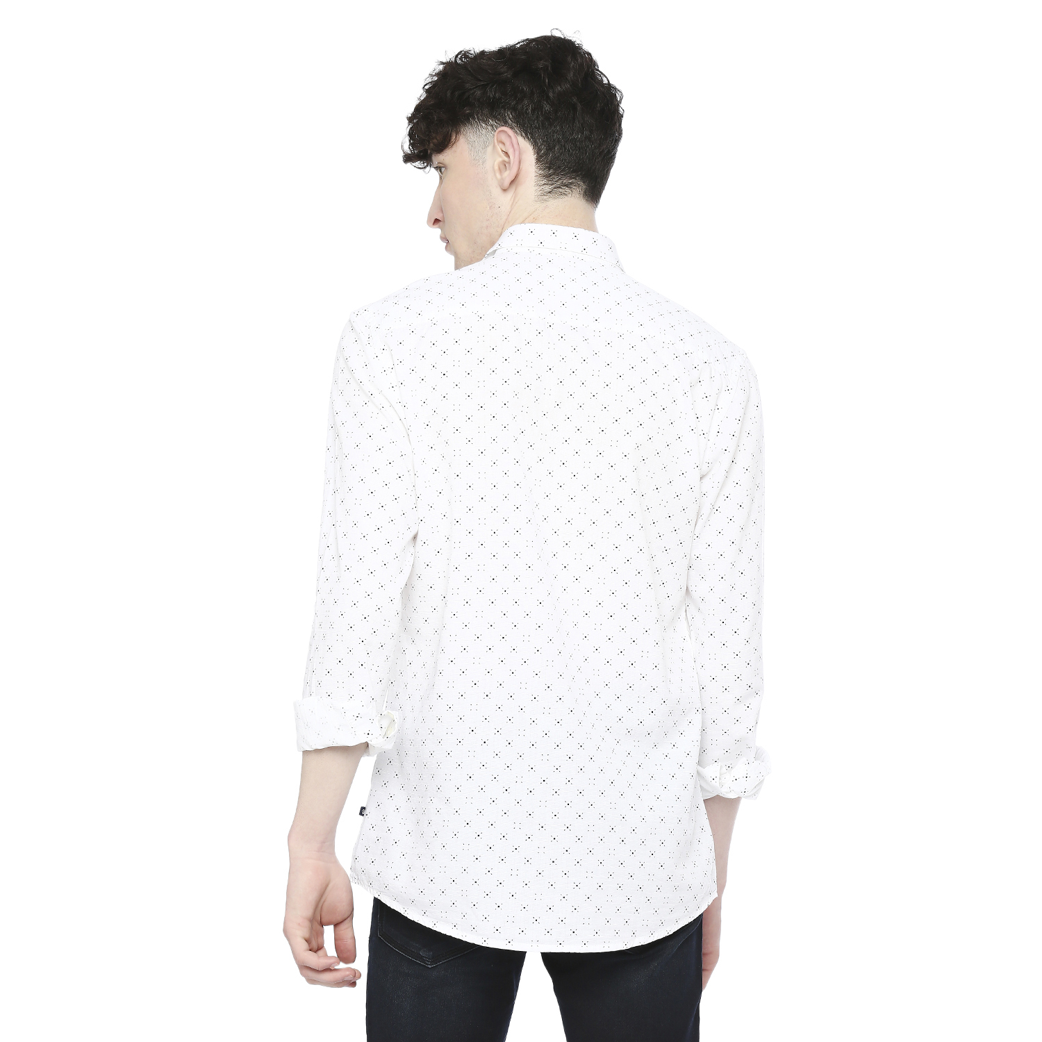 Integriti Printed White Shirt - Cotton Blend, All Size | Beaded Closure, Washable, Suitable For All Seasons
