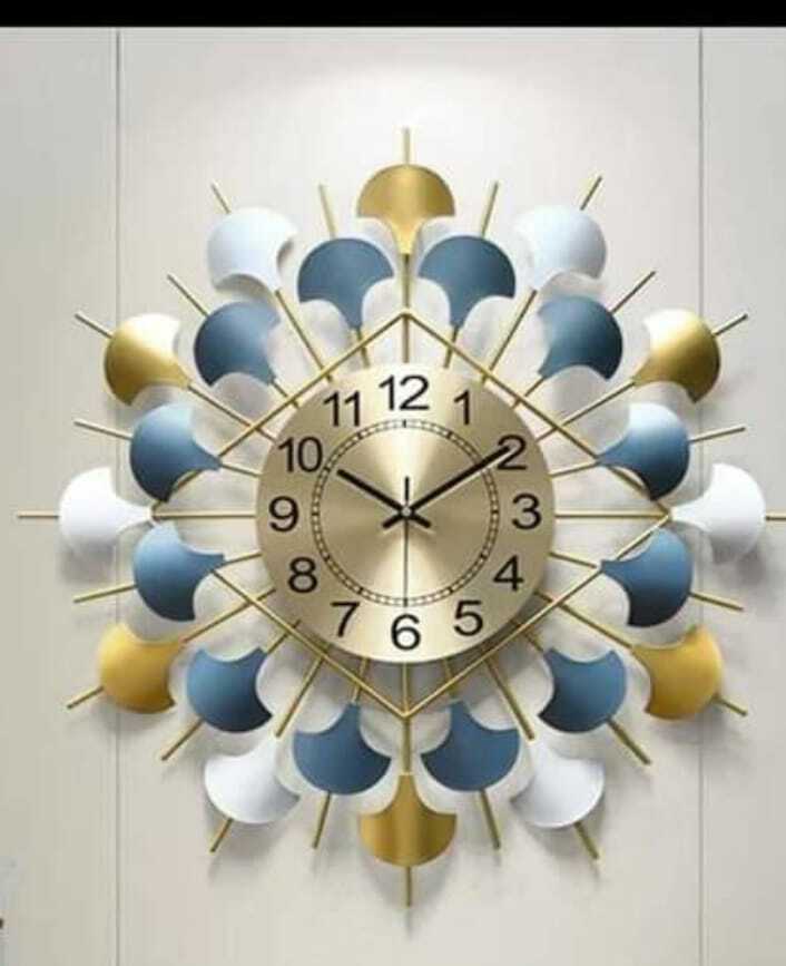Antique Wall Clock - Round 24 Inch, Multicolour With Skyblue Band | Unisex Design, 1 Year Warranty, Decorative Home Accent