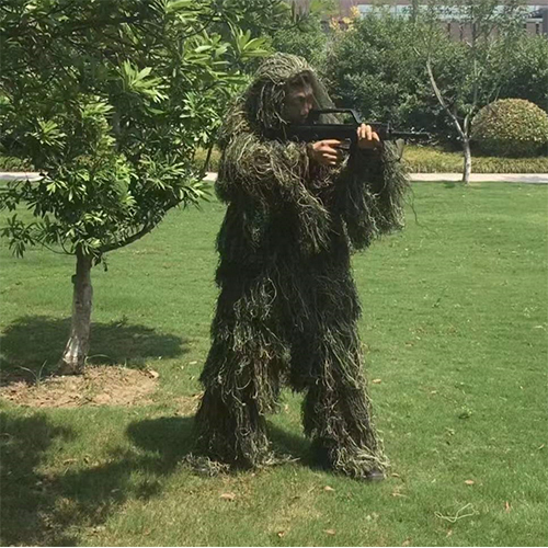 Ghillie Suit - Lightweight Fabric With Natural And Synthetic Strands | Effective Camouflage For Military, Hunting, And Wildlife Photography