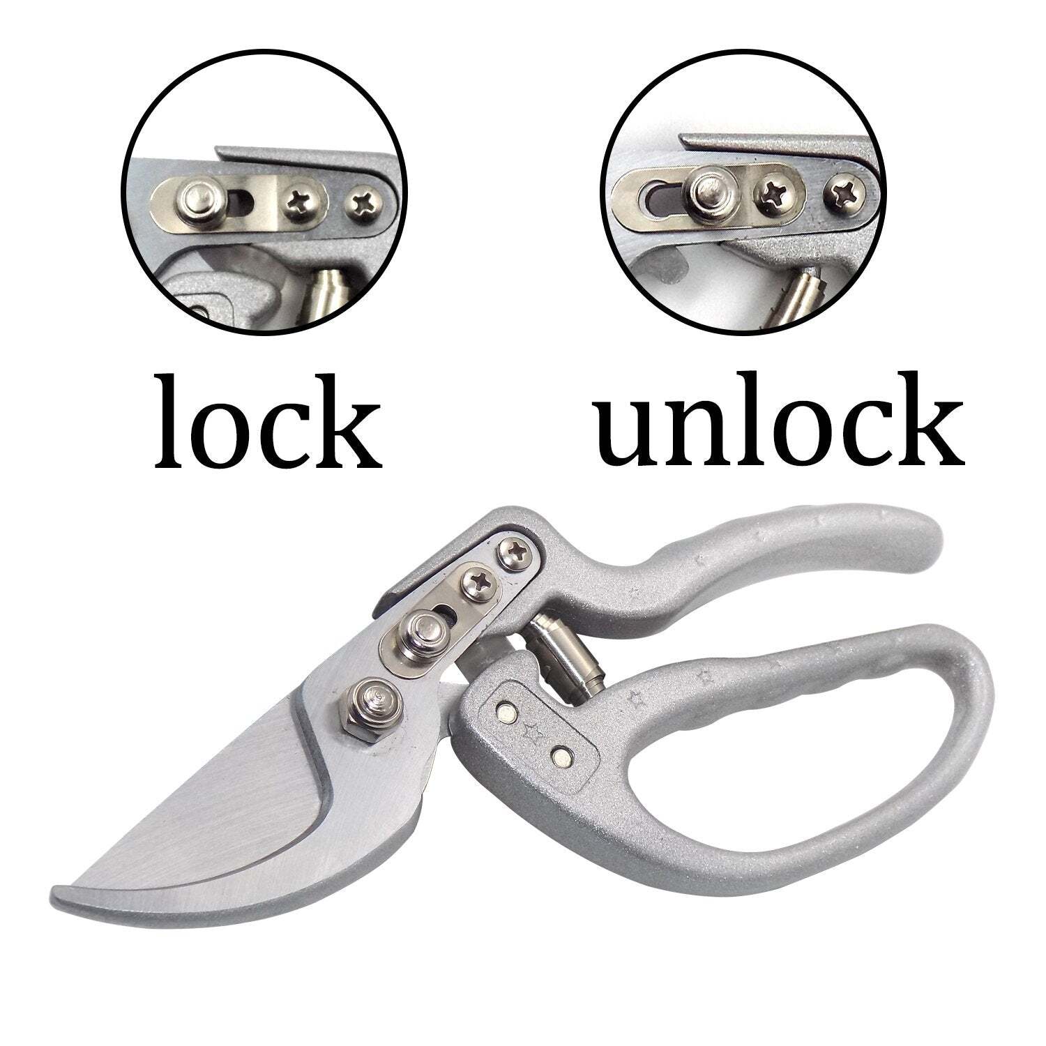Pruning Shear Cutter For All Purpose Garden Use (1682) - Stainless Steel, 28x12x3 Cm, Silver | Multifunctional And Durable For Efficient Pruning