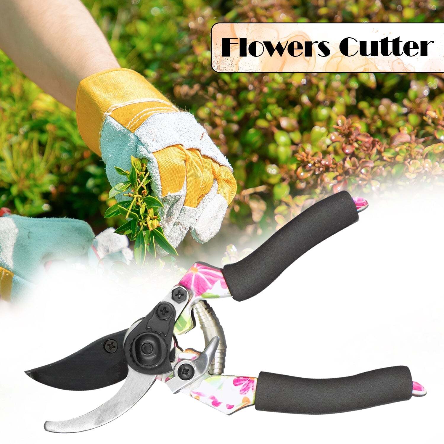 Garden Sharp Cutter Pruners Scissor With Grip-handle (1711) - Carbon Steel, 25x9x3 Cm, Multi / Assorted | Ergonomic Grip-handle Design For Comfortable Use