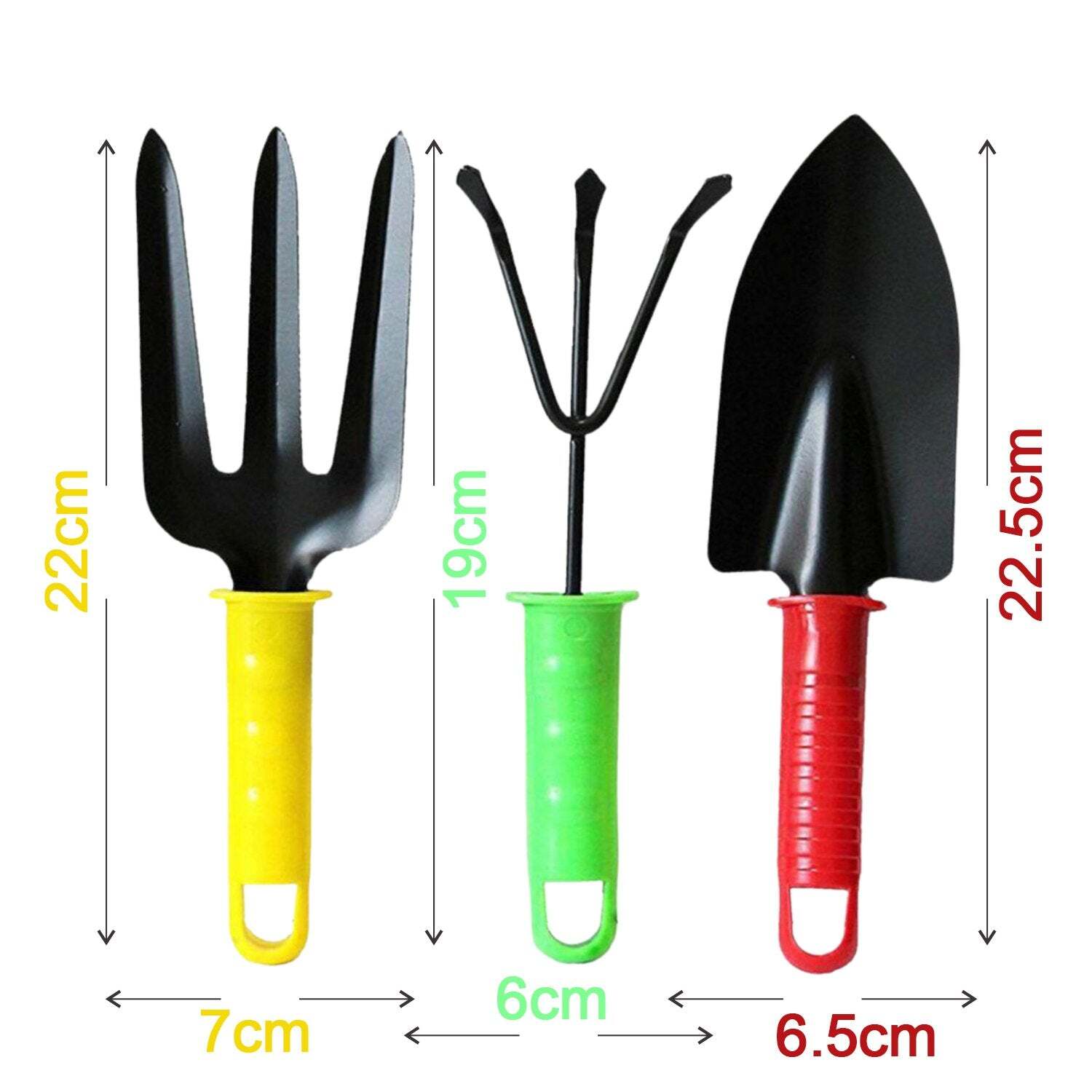 Colorful Garden Tool Set Set Of 3pc (1768) - Carbon Steel, 23*12*3 Cm, Multi / Assorted | Application: Garden Tool Set Of 3pc