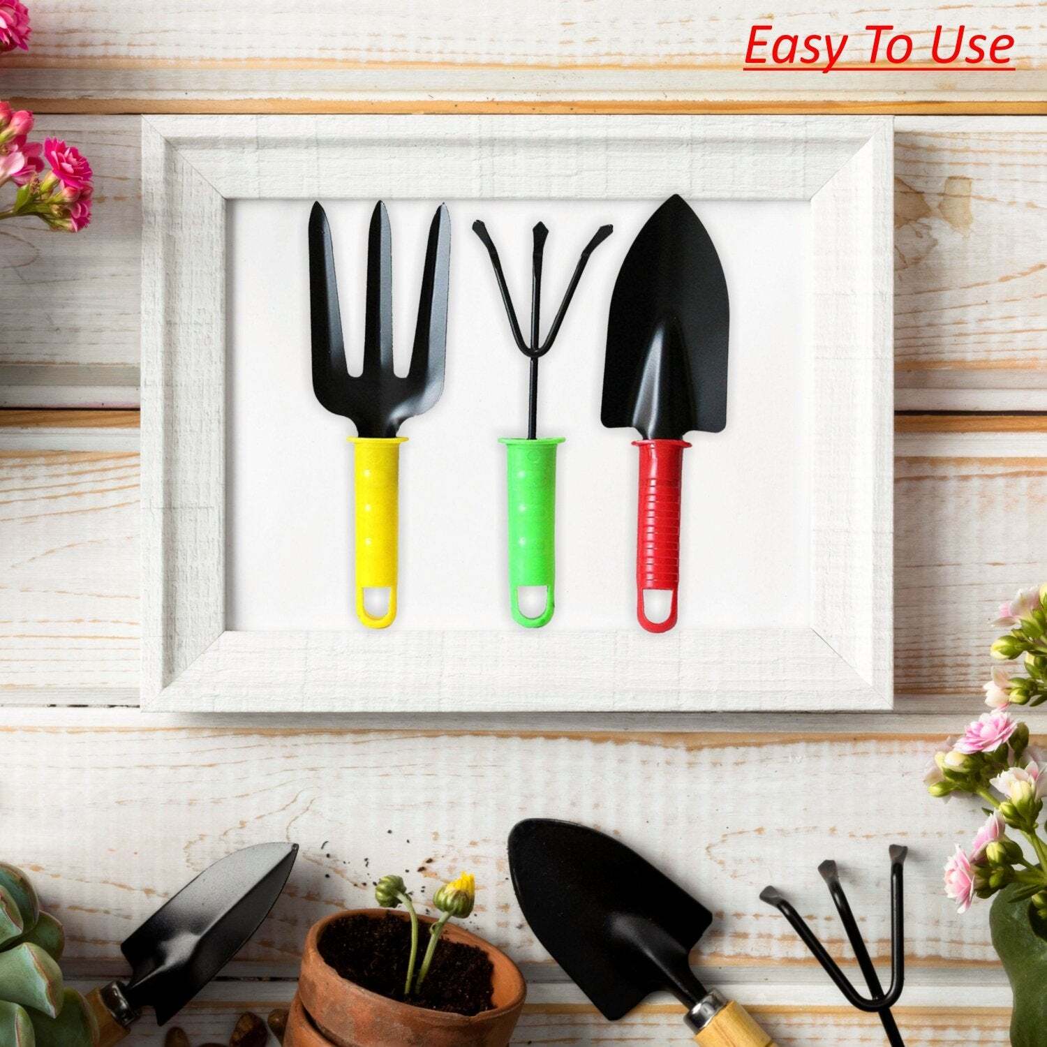 Colorful Garden Tool Set Set Of 3pc (1768) - Carbon Steel, 23*12*3 Cm, Multi / Assorted | Application: Garden Tool Set Of 3pc