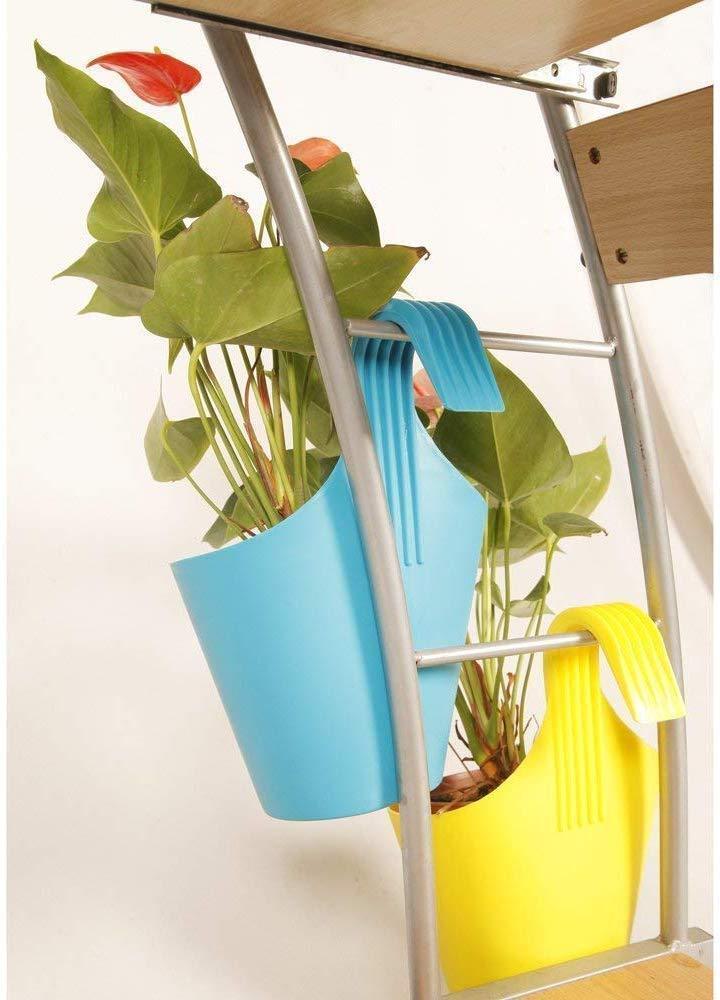 Plastic Hanging Planter Pot Multicolour (3850) - Plastic Material, 24x19x27 Cm Size, Assorted Colors | Ideal For Indoor And Outdoor Decoration