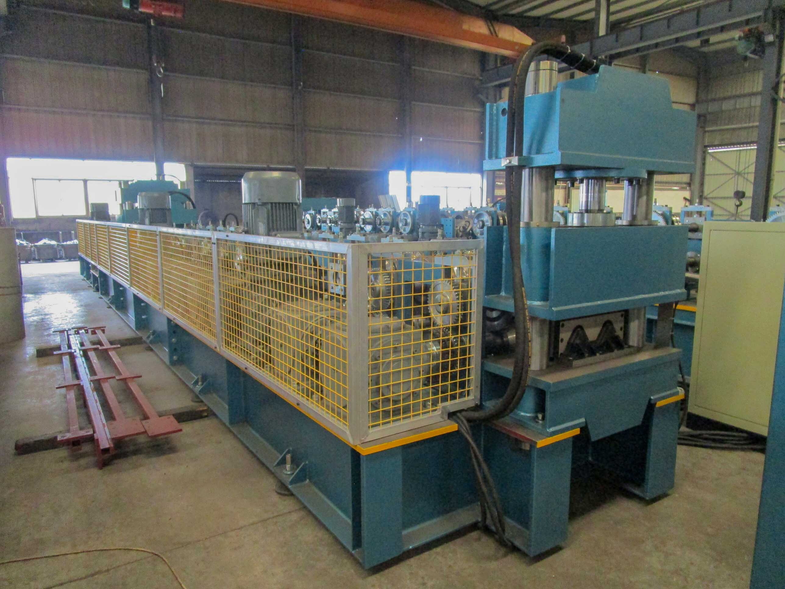 Wave Highway Guardrail Forming Machine - Carbon Steel, 13.5x1.6x1.8m Dimension, Blue Color | High Efficiency, Automatic Plc Control, Ce Sgs Iso Qc System, 3-year Warranty