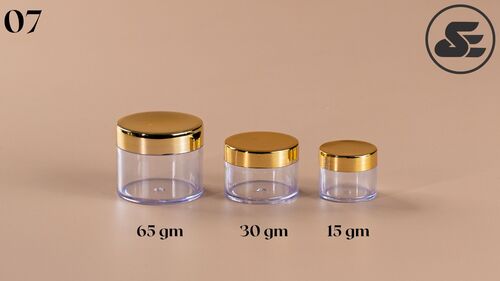 Clear Cream Jars With Gold Metallized Caps - Color: Transparent