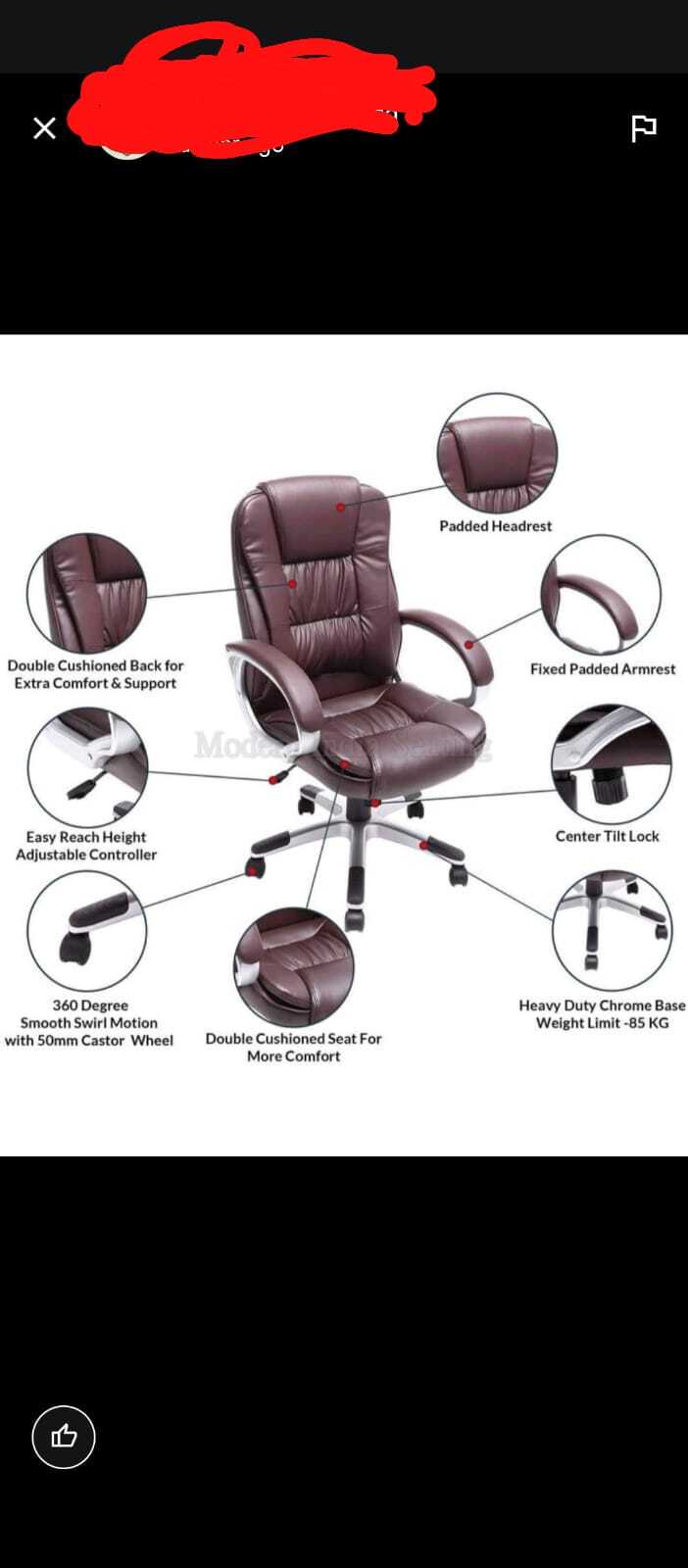 Boss Chair - Leatherette, Black | Weight Capacity 250 Lbs, 1-year Warranty, Required Assembly, Ideal For Office And Executive Use