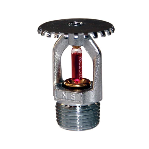 Upright Type Fire Sprinkler - Stainless Steel, 68°C Temperature Range | Silver Color, Suitable for Industrial, Commercial & Domestic Use, 1-Year Warranty