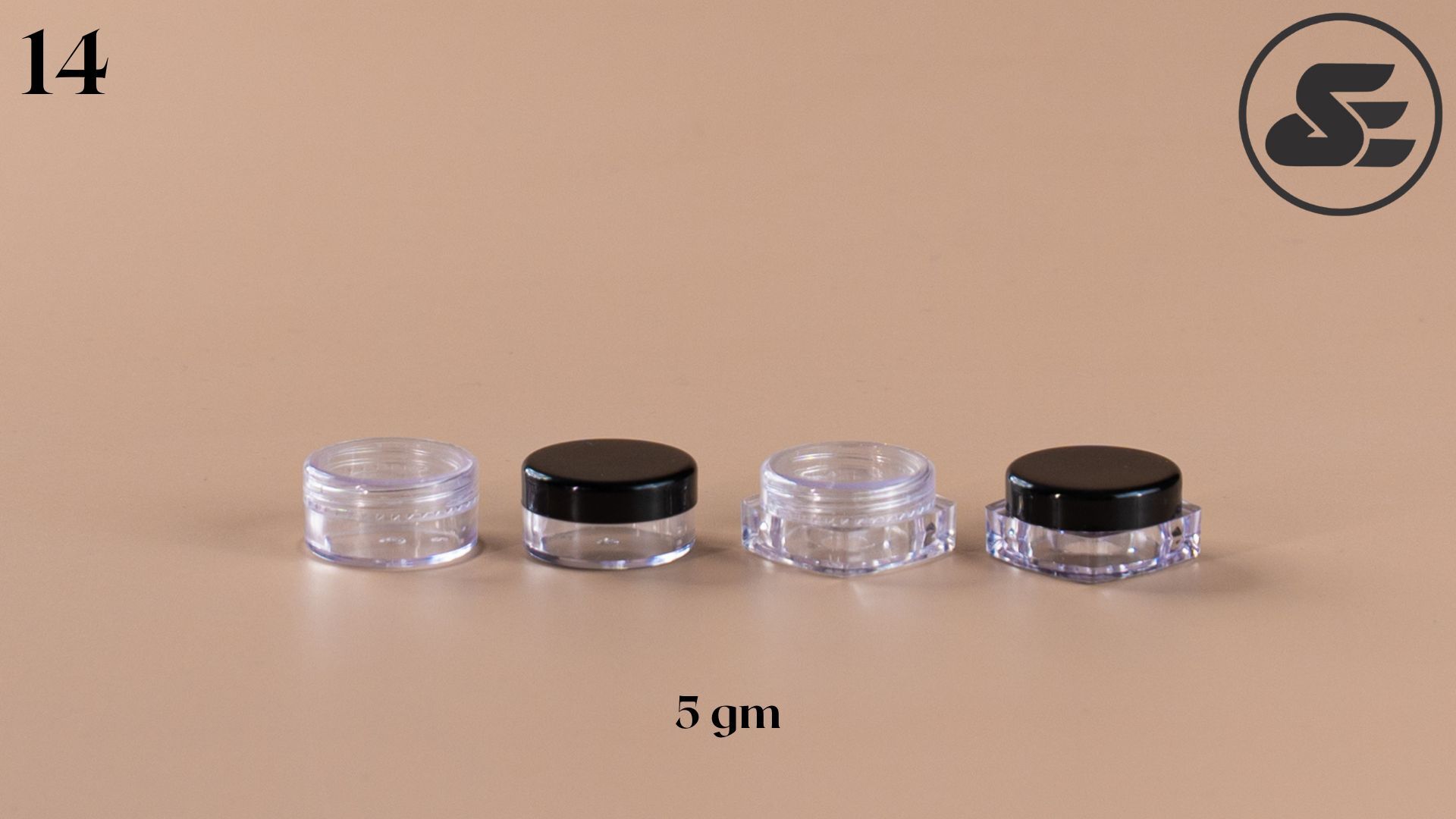 5 Gm Square Jar - Plastic, 5 Gm Size, Transparent Color | Round Shape, Screw Cap Sealing For Chemical Industrial Use