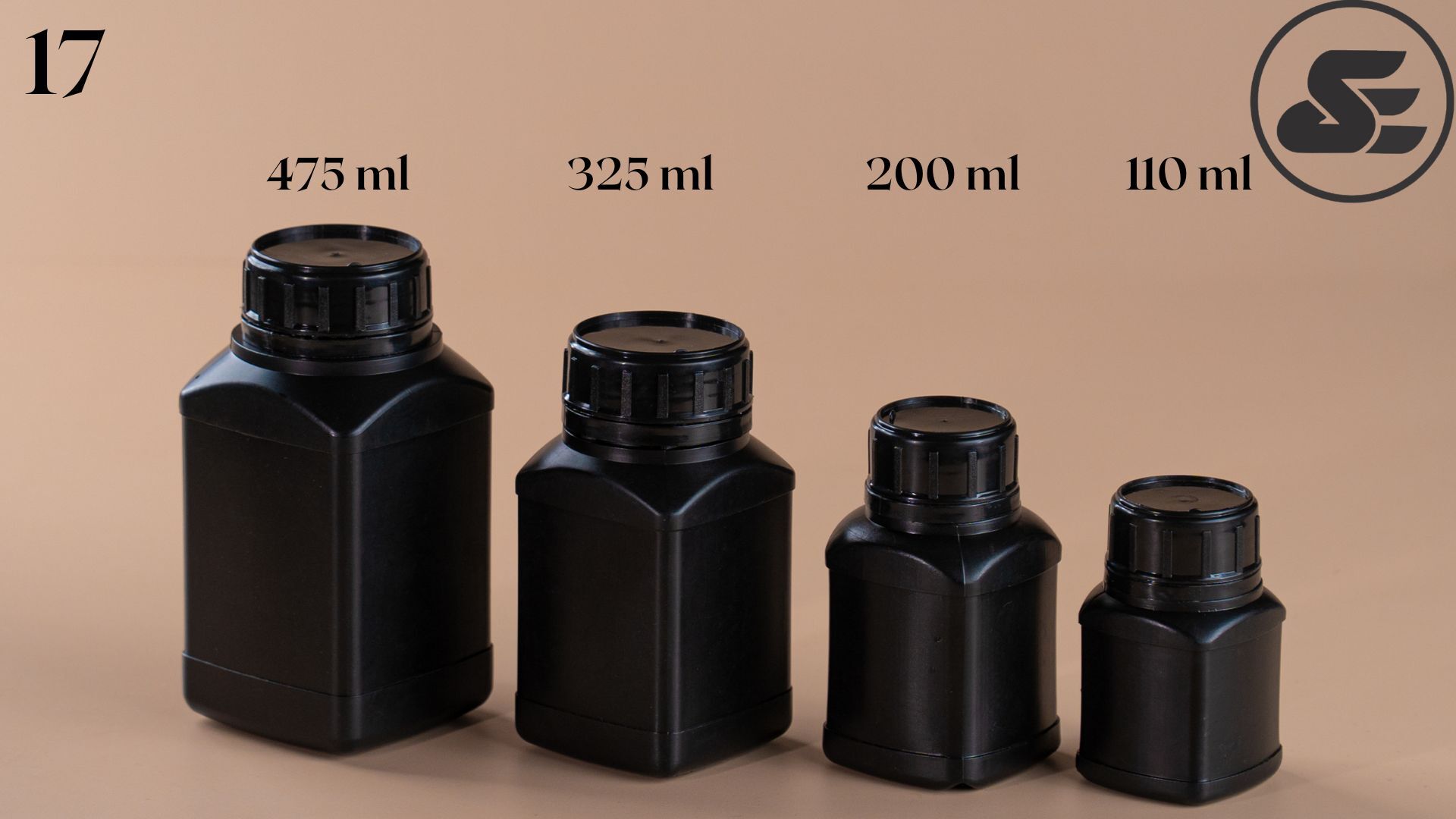 Black Chemical Bottles - Hdpe Material, 75-1600 Ml Capacity, Round Shape, Black Color | Screw Cap Sealing For Industrial Applications