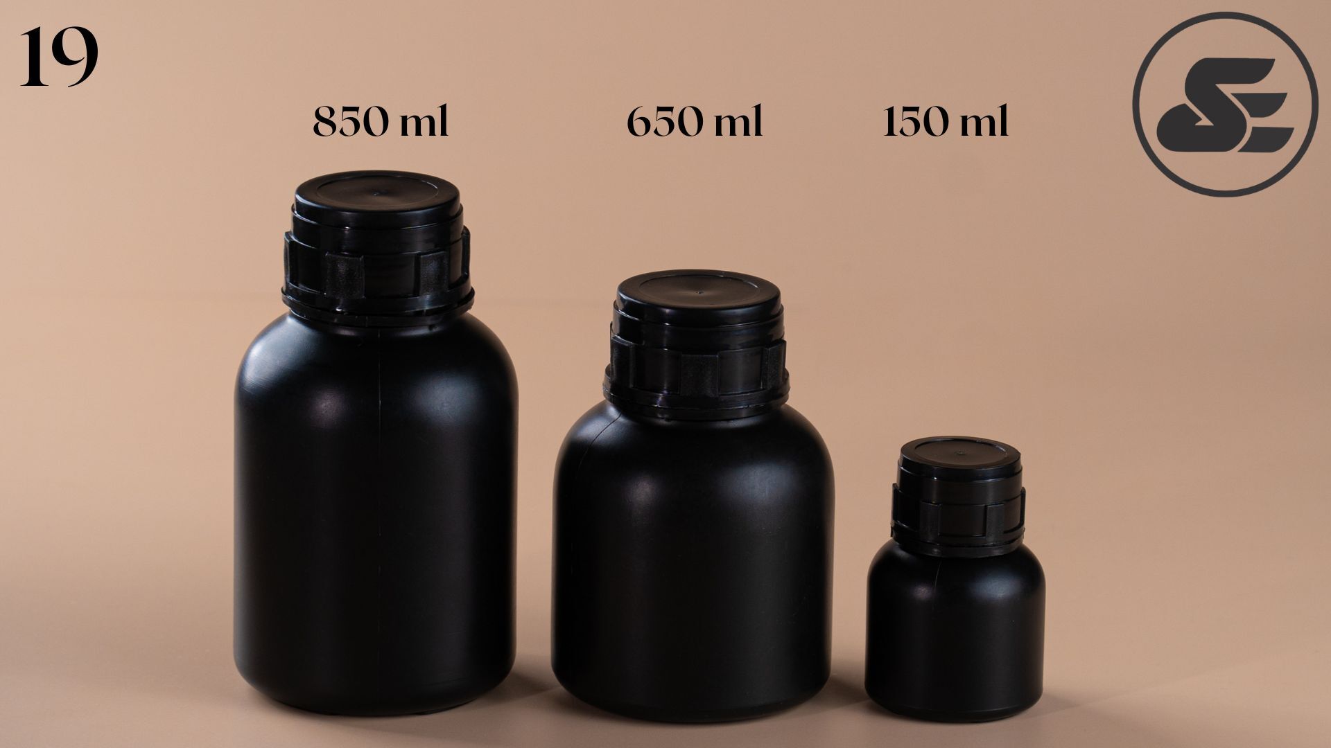 Black Chemical Bottles - Hdpe Material, 75-1600 Ml Capacity, Round Shape, Black Color | Screw Cap Sealing For Industrial Applications