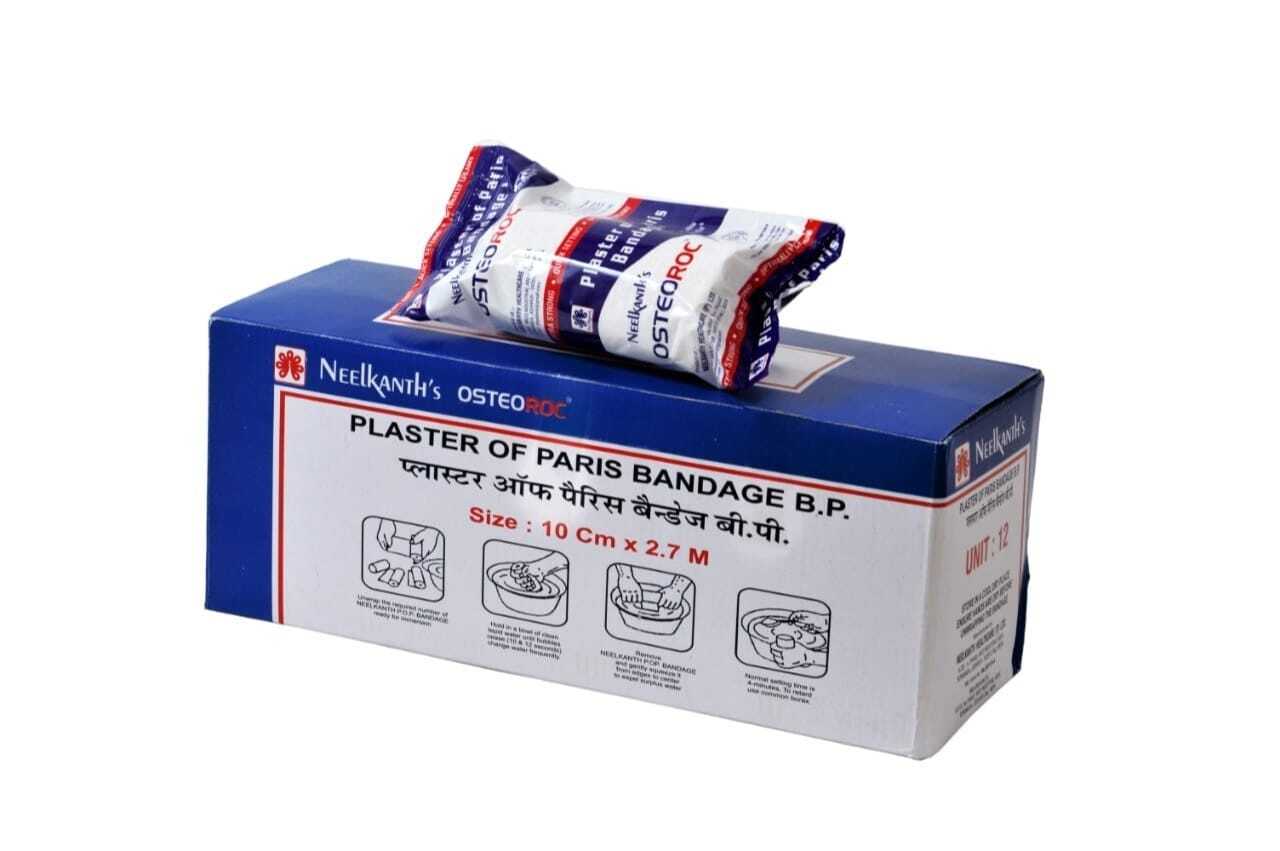 Pop Bandage - Plaster Of Paris, 10cm X 10cm Size , White Color - 1 Roll In Plastic Bag