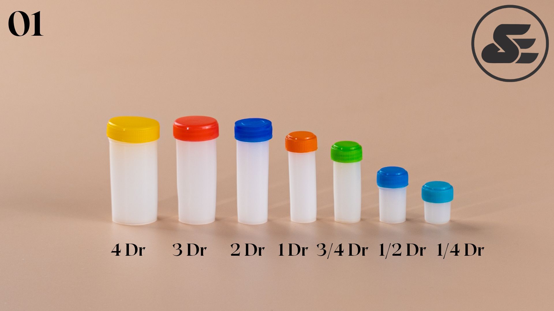 Opaque Bottles - Plastic Packaging, 1/2 To 4 Dr Sizes, White Color, Round Shape, Screw Cap, Screen Printed Surface | Designed For Beverage & Pharmaceutical Industries
