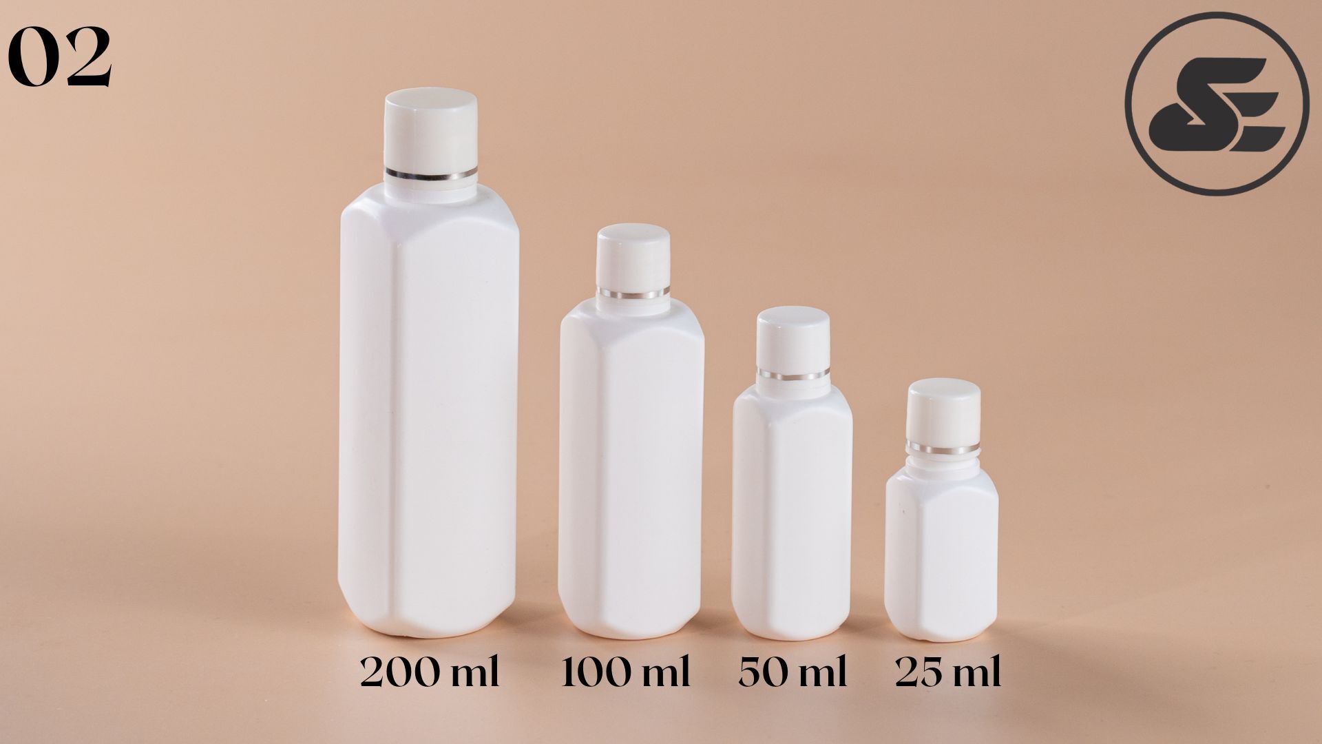 Long Square Bottles - 25ml, 50ml, 100ml, 200ml Capacity | White Color, 28mm Diameter, Versatile Square Shape For Various Industries