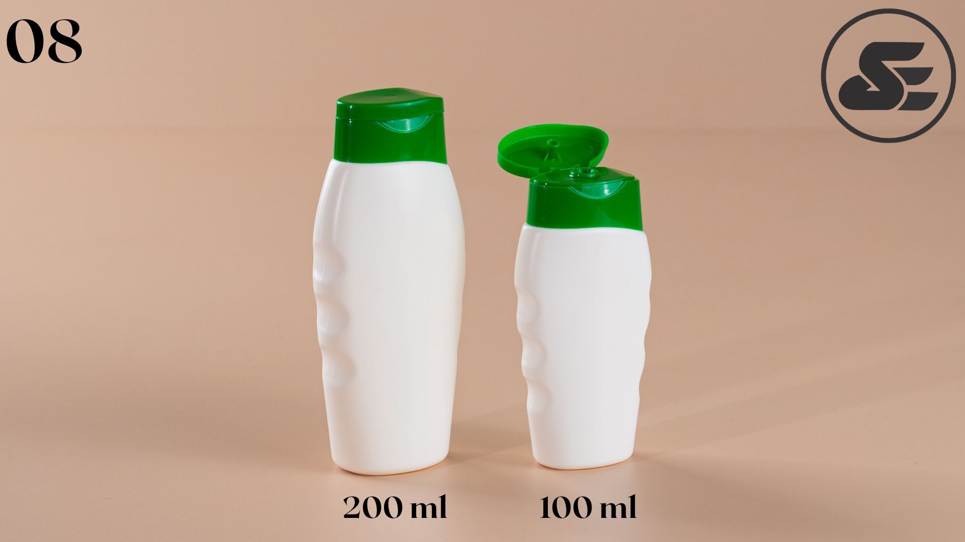 Flip Cap Shampoo Bottles - Color: White