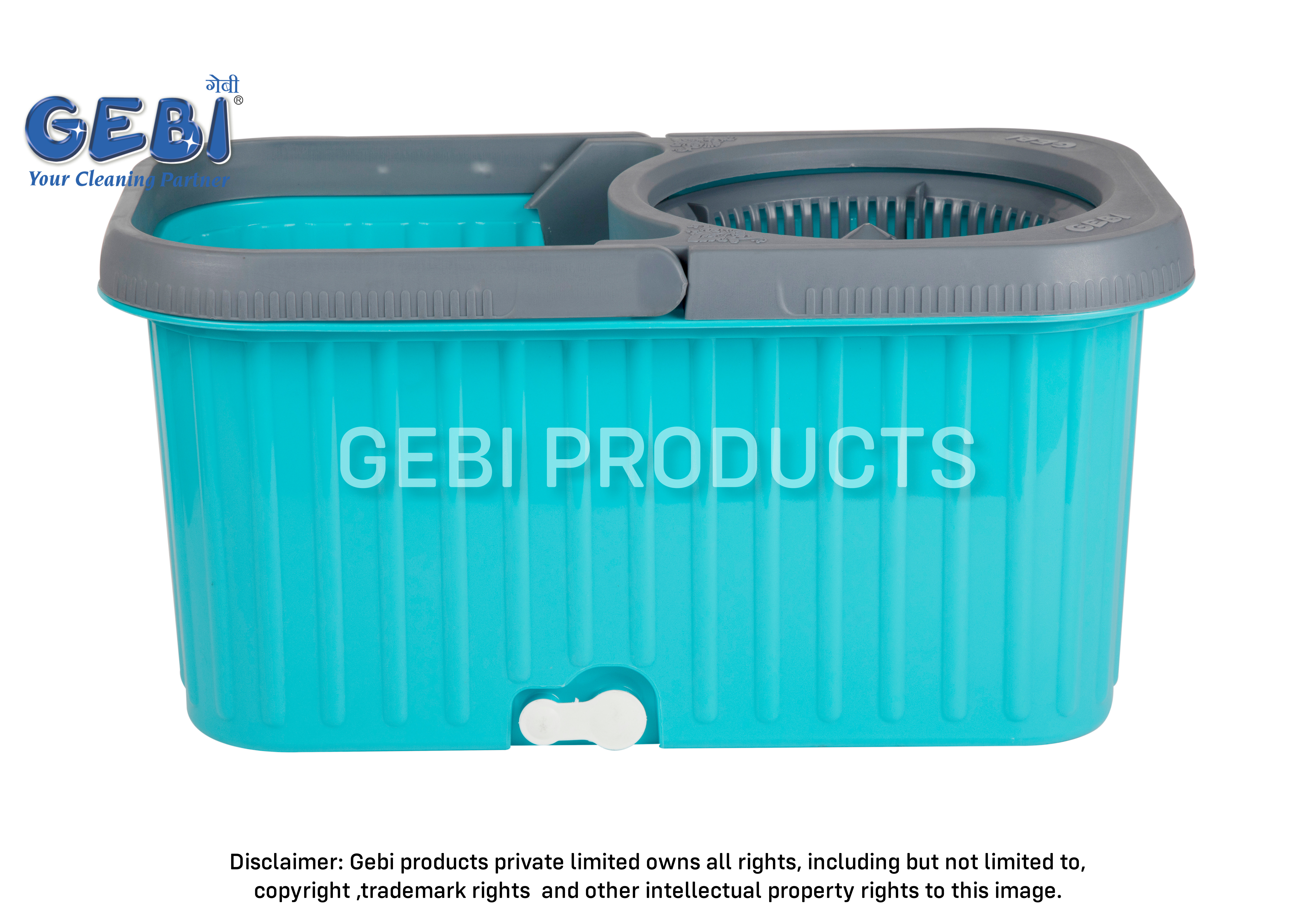 Blue Gebi Spin Bucket Mop With 360 Degree Rotation Plastic Spinner 12 Liters
