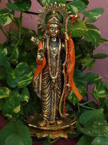 Lord Ram Metal Statue Idol Gold Plated - Dimension (L*W*H): 12  Centimeter (Cm)