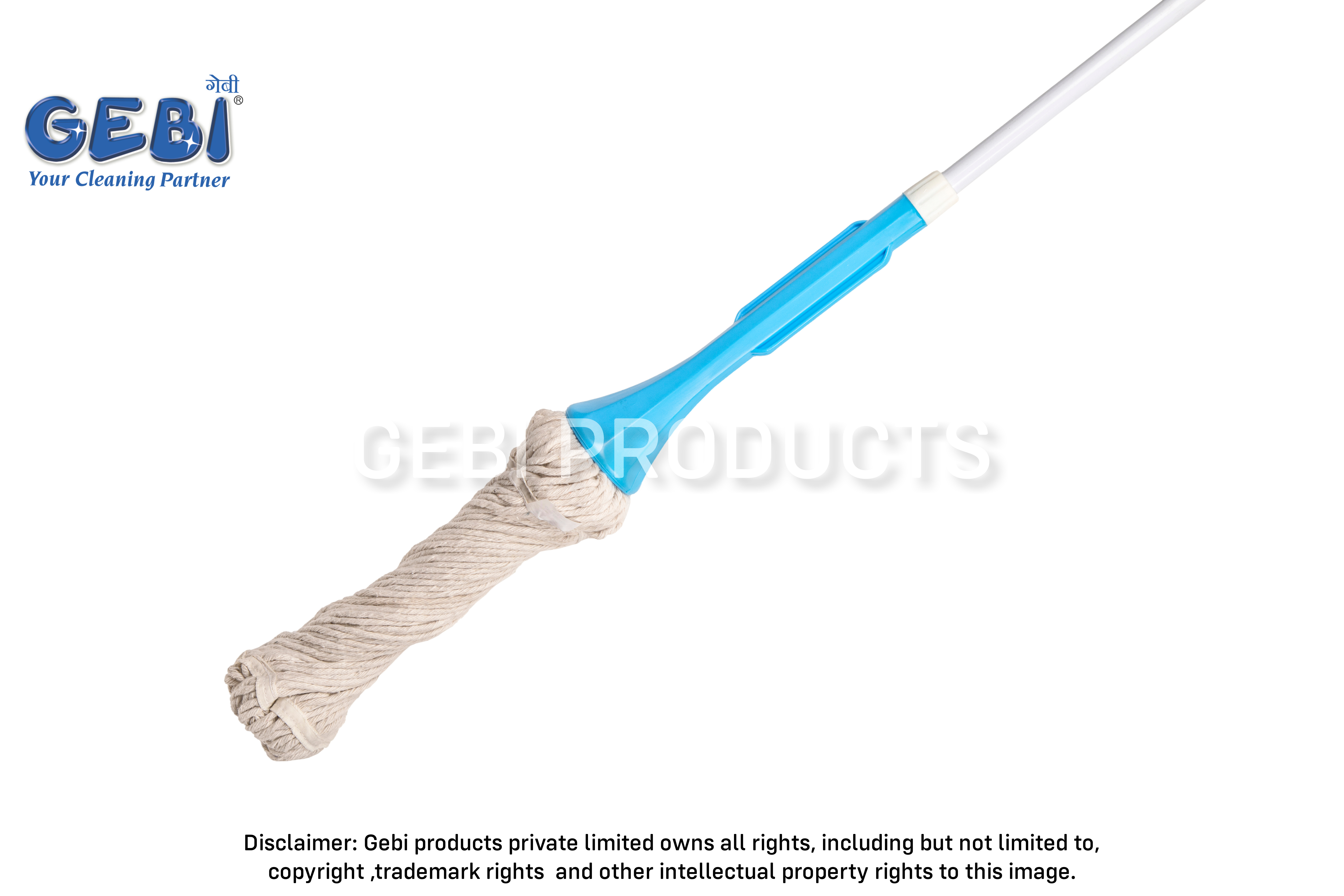 Gebi Dori Wonder Mop - High-quality Cotton, No Touch Squeeze Technology | Effortless Floor Cleaning, Quick Refill With Unique Locking Mechanism