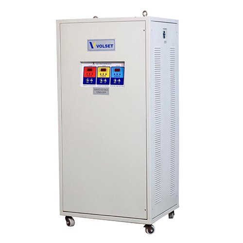 3 Phase Air Cooled Servo Voltage Stabilizer - Superior Grade Raw Material, High Efficiency | Analog Display, Long Operational Life, Durable Design