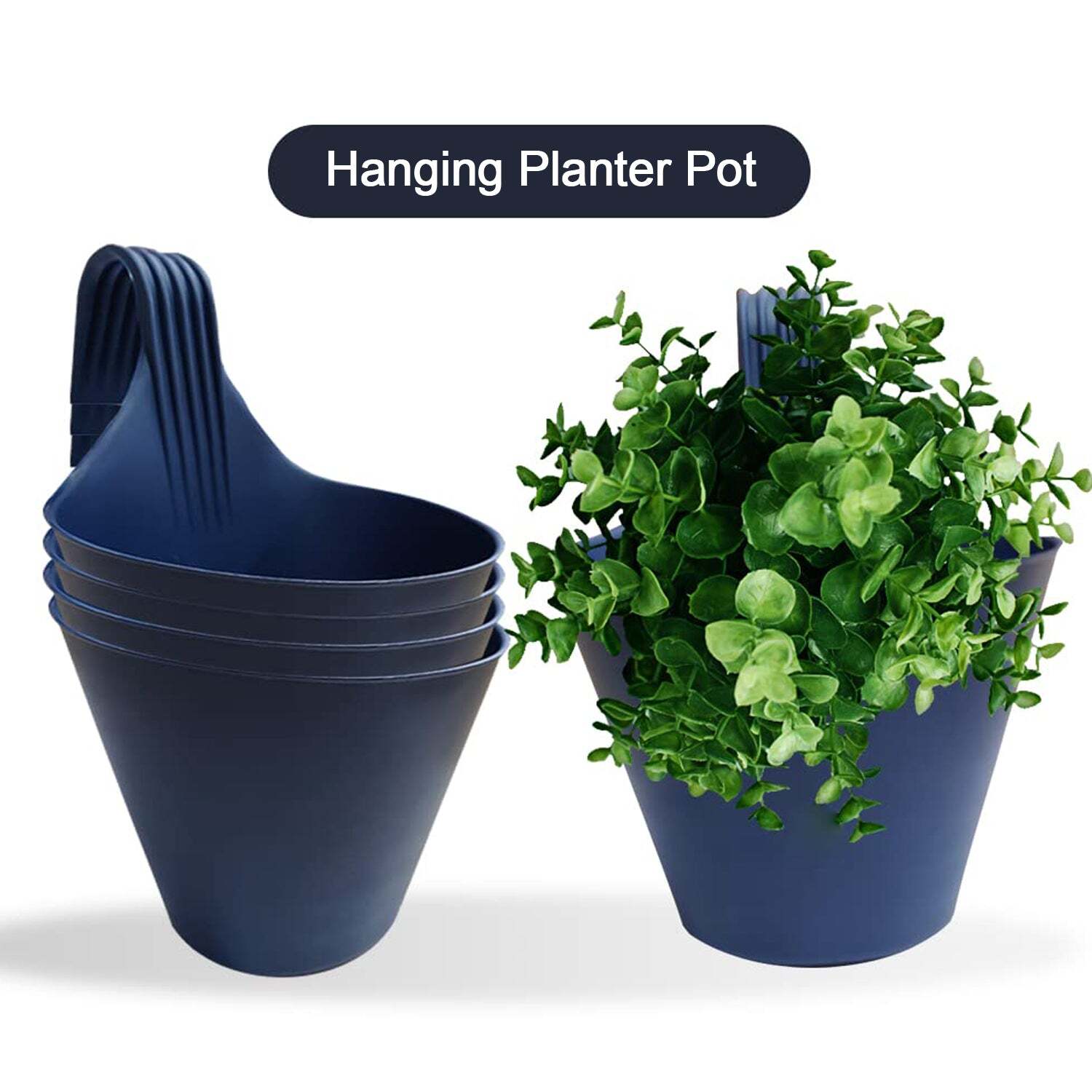 Hanging Planter Pot For Storing Plants And Flowers - Plastic, 21x23x28 Cm, Multi/assorted Color | Ideal For Gardening And Household Use