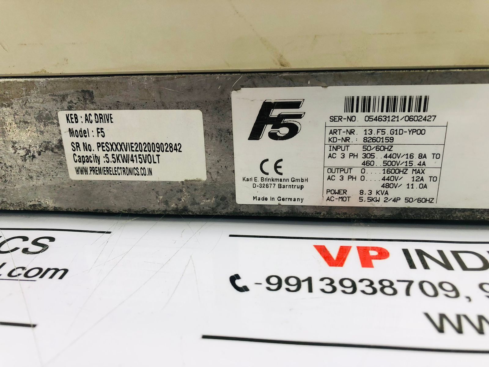 Keb F5 Ac Drive 5.5kw 415v 13.f5.g1d-yp00 - Application: Industrial