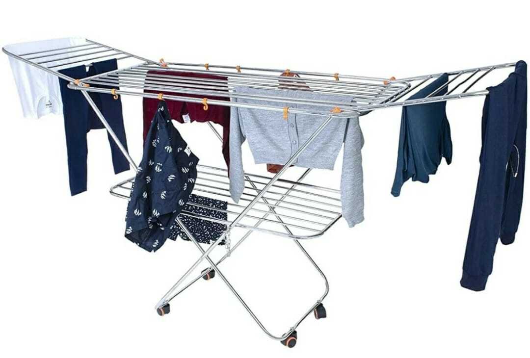 Super Heavy Floor Cloth Drying Stand - Color: Chrome