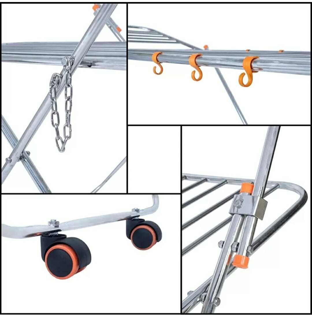 Super Heavy Floor Cloth Drying Stand - Color: Chrome