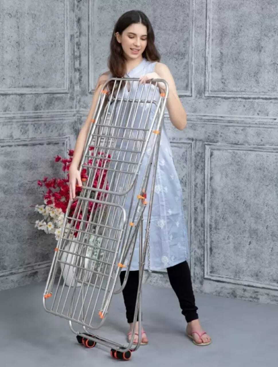 Super Heavy Floor Cloth Drying Stand - Color: Chrome
