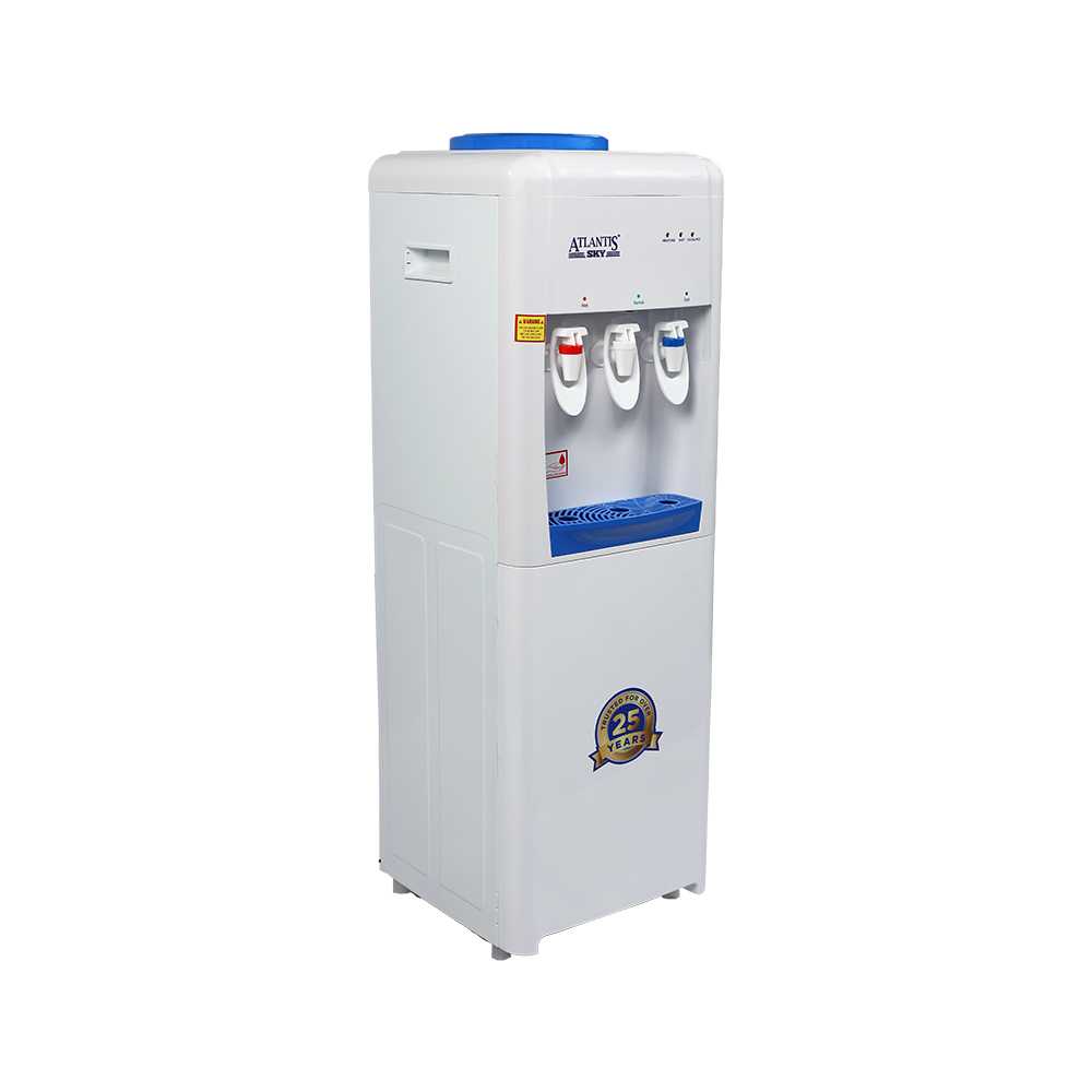 White Atlantis Sky Water Dispenser Hot Normal And Cold Floor Standing