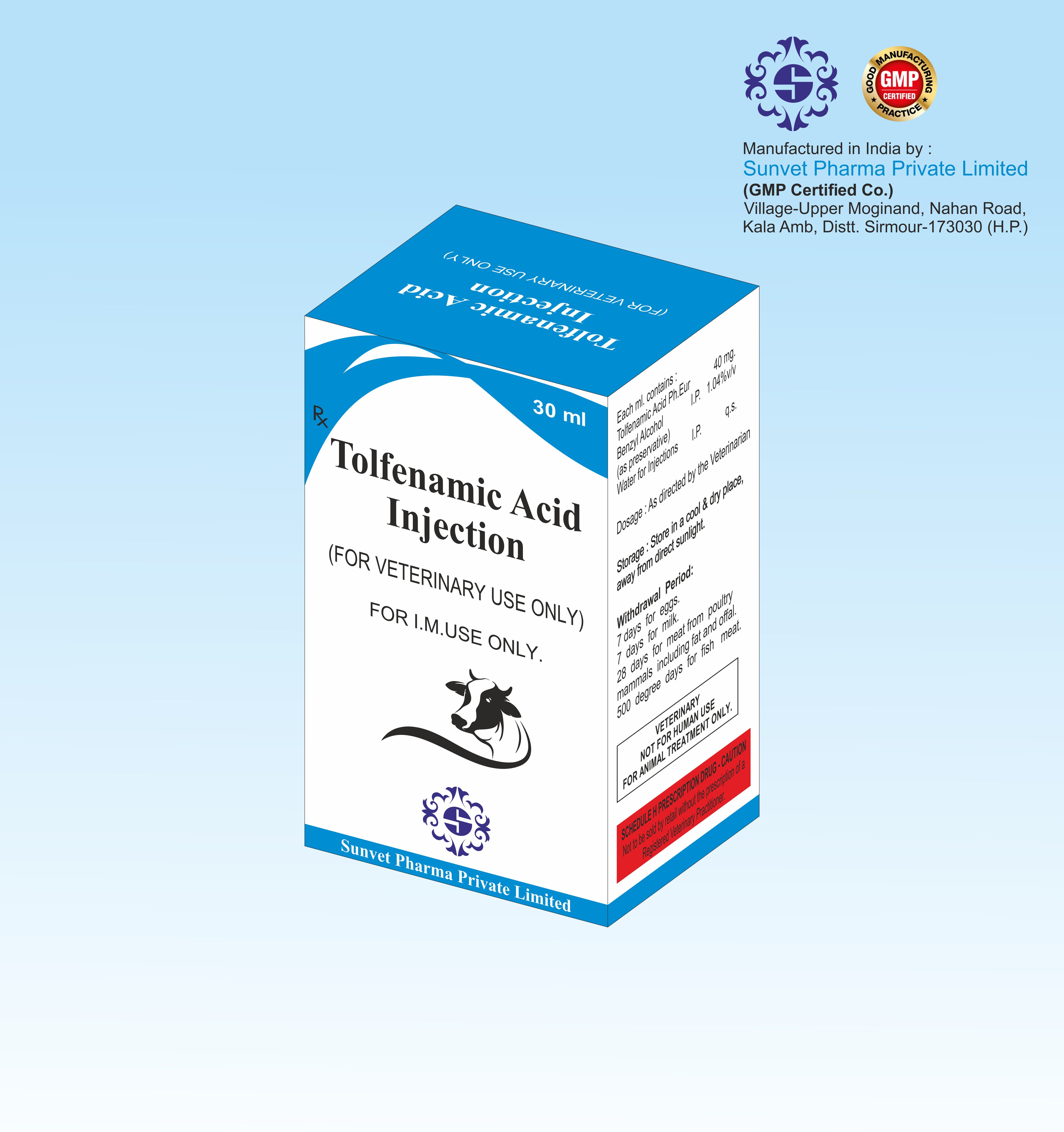 Tolfenamic Acid Veterinary Inj In Third Party Manufacturing - Ingredients: Chemicals