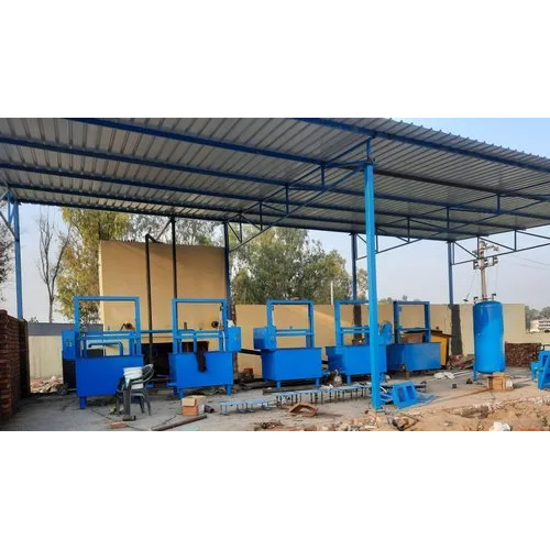 Blue Semi Automatic Paper Egg Tray Making Machine Electric 42 Kw