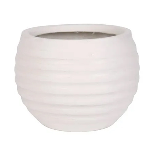 Table Top Round Planter - Color: White