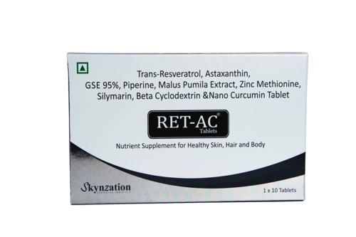 RET-AC Tablets - 60 Count Blister Pack | Supports Heart Health, Diabetes, Cancer Recovery, Liver Function, Skin Vitality, Hair Health, Immunity Boosting