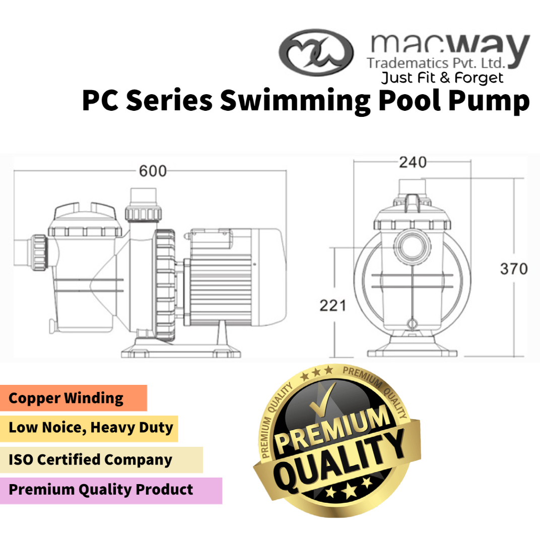 Swimming Pool Motor Pumps - Color: Black