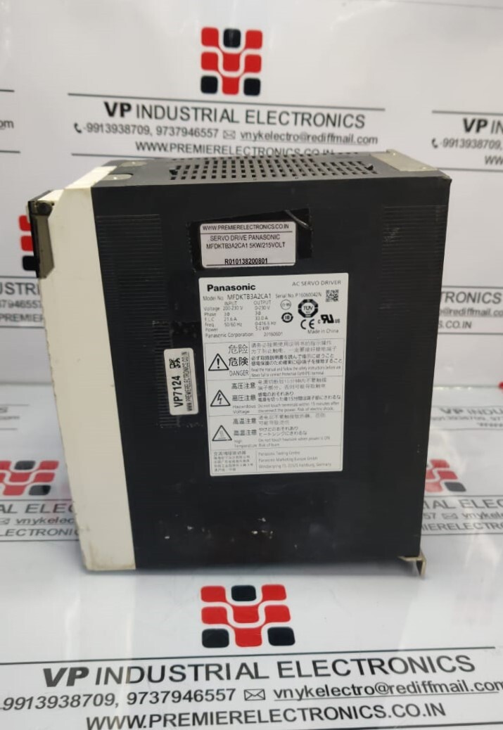 Panasonic Servo Drive Mfdktb3a2ca1 5kw 215volt - 5kw Output Power, 215v Input Voltage, 1-phase Design | High Efficiency Performance And Robust Reliability