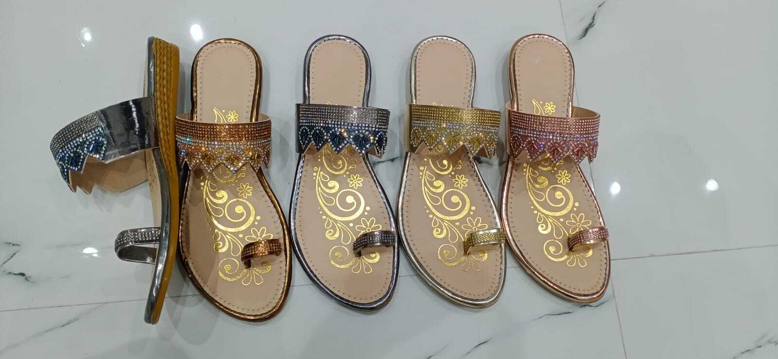 Golden Ladies Designer Chappal