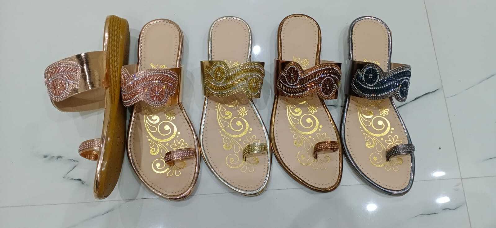 Golden Ladies Designer Chappal