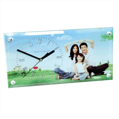 White Sublimatioon Rectangle Glass Clock 30 X 16 X 0.5 Cm