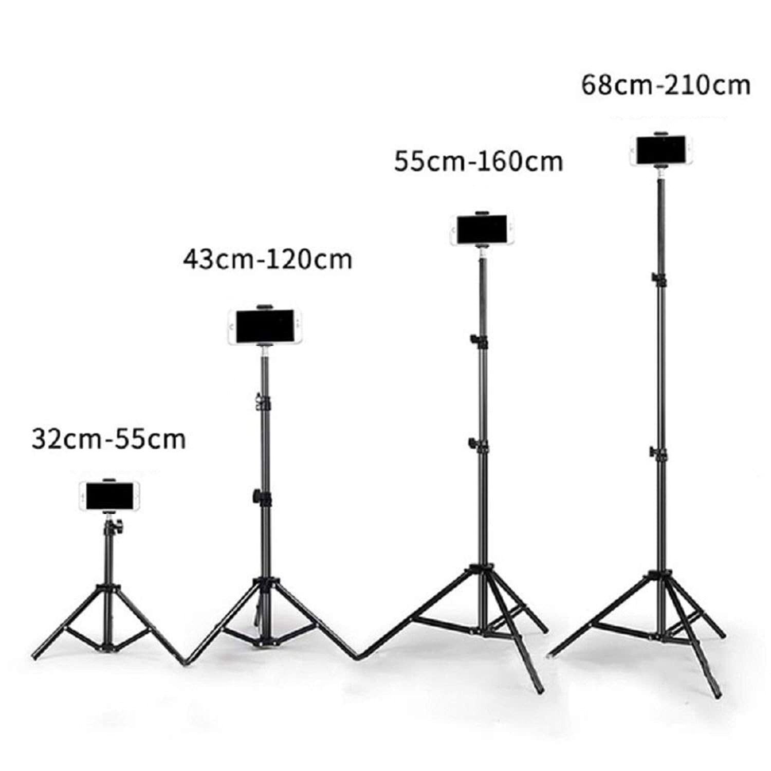 7 Feet Big Tripod Stand For Phone And Camera Adjustable Aluminium Alloy Big Tripod Stand Holder Photo/video Shoot Tik Tok/videos With Mobile Clip Holder