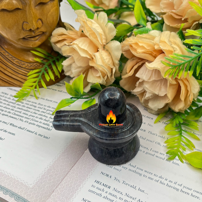 Black Apache Pyrite Shivling For Home Decoration