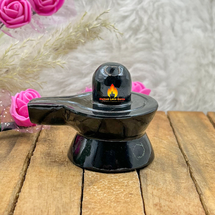 Black Obsidian Shivling - 3 To 3.5 Inch, Handmade Polished Stone For Home Decor, Healing Meditation Crystal, Durable And Water Resistant