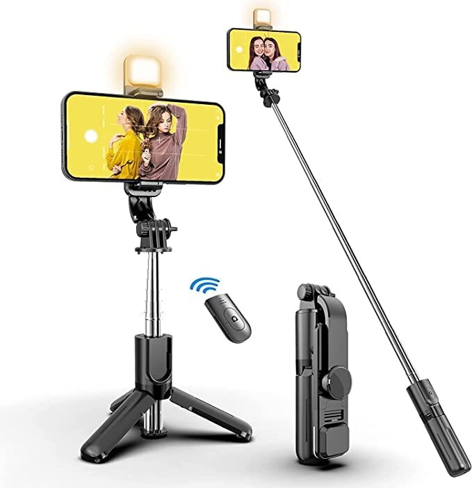 R1s Bluetooth Selfie Sticks With Remote 3 In 1 Multifunctional Selfie Stick Tripod Stand Compatible With All Phones
