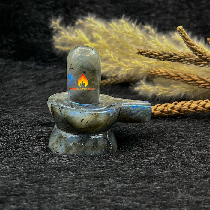 Sky Blue Labradorite Shivling For Home Decoration