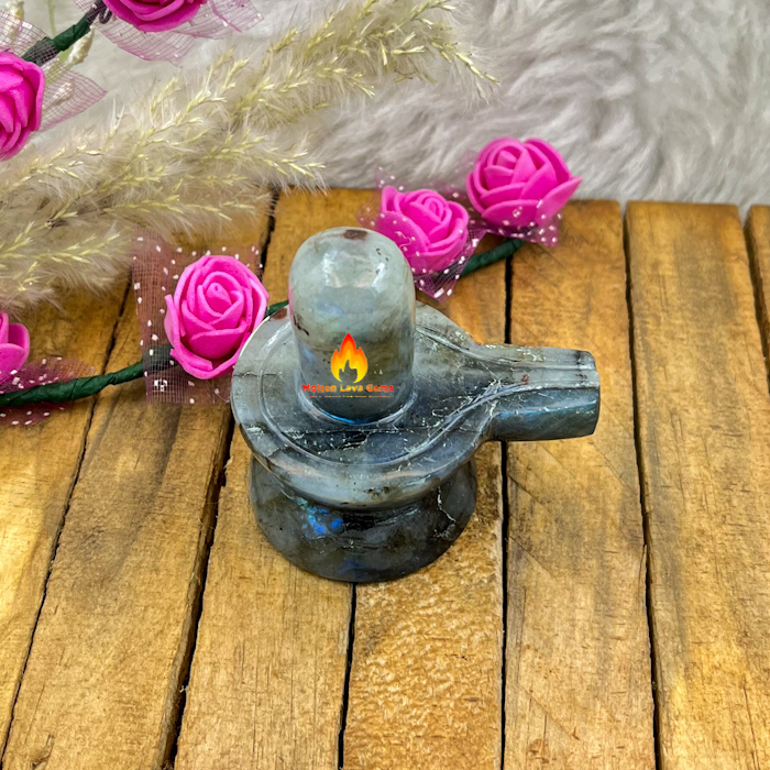 Sky Blue Labradorite Shivling For Home Decoration