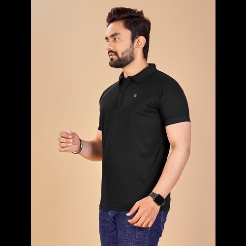 Mens T-shirt - Lycra, M L Xl Xxl | Red Solid Color, Short Sleeves, Polo Collar, Ideal For Casual And Business Casual Wear