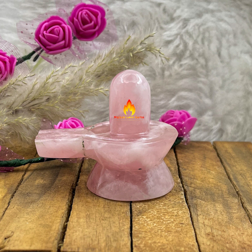 घर की सजावट के लिए साफ करने में आसान रोज़ क्वार्ट्ज़ शिवलिंग